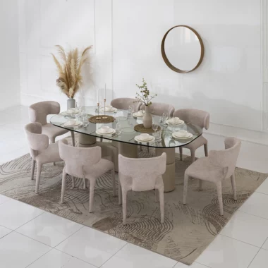 Miva Dining Set 1+8 Col Taupe
