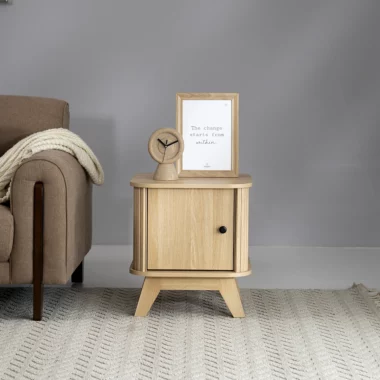 Moon End Table -Oak