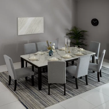 Toranto Dining Set 8-Seater White/Antique Grey