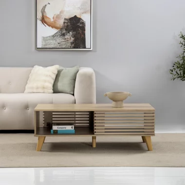 Casan Coffee Table Col Grey/White & Oak -120 Cm