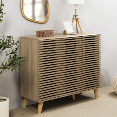Casan 3 Door Shoe Cabinet Col Oak