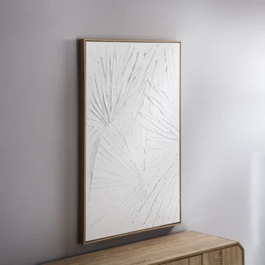 Elm Framed White Canvas Wall Art 82.6×4.3×122.6cm