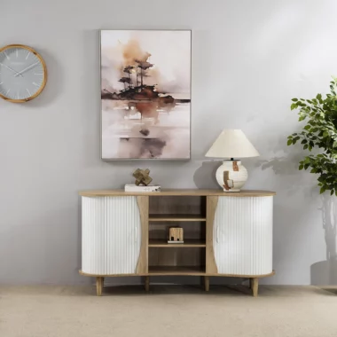Curve Sideboard Col Oak & White