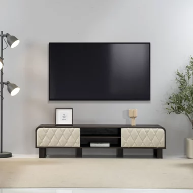 Mercury 180cms Tv Unit Col Dark Oak & Beige