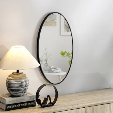 Novo Metal Wall Mirror Black -52X2.8X102cm