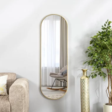 Novo Metal Wall Mirror Gold 50X2.8X160 cm