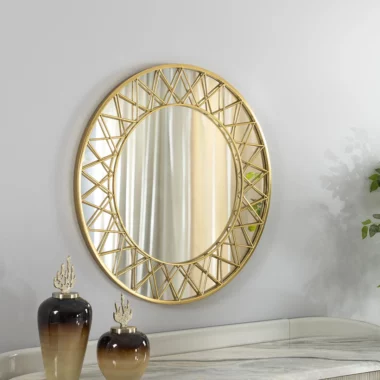 Novo Metal Wall Mirror Gold 80X2.8X80cm