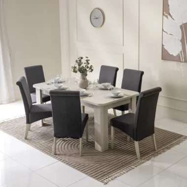 Valencia Dining Set 6 Seater – Grey