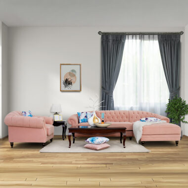 Pearl Chaise Sofa with Arm Chair