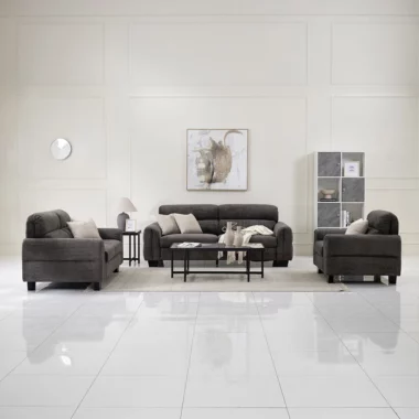 Hester Sofa Set – Dark Grey