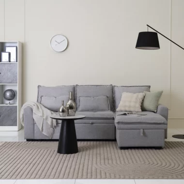 Misha Corner Sofa Bed W/T Storage – Grey