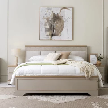 Riverina Queen Size Bed 160×200 – Grey Oak