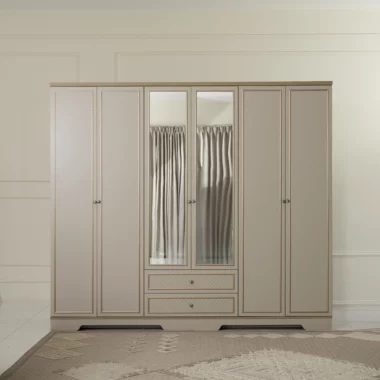 Riverina 6 Door Wardrobe – Grey/Oak