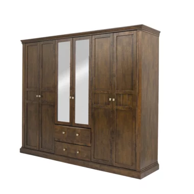 Alexandia 6 Door Wardrobe – Brown