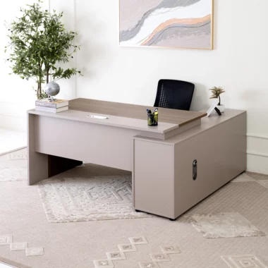 Boaz Office Desk 1.6M – Light Oak/White