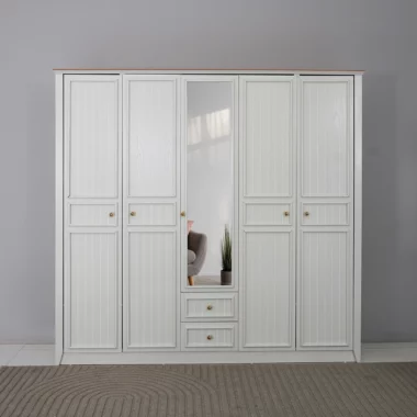 Emma 5 Door Wardrobe – Oak White