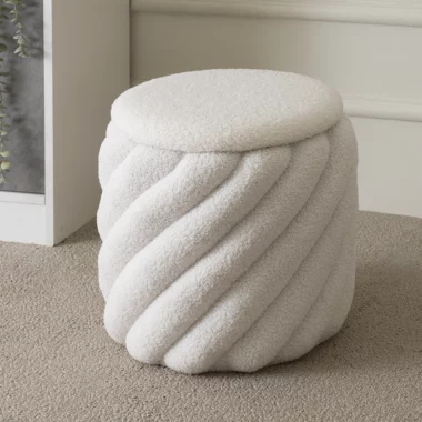 Hayes Ottoman W/T Storage Col – White