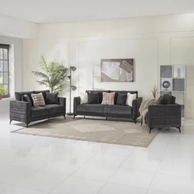Line Sofa Set – Charcoal