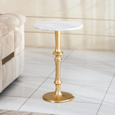 Giacoma Side Table With Marble Top