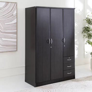 Adelina 3 Door Wardrobe -Cappuccino