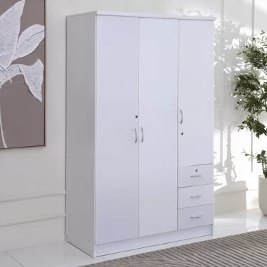 Adelina 3 Door Wardrobe -White