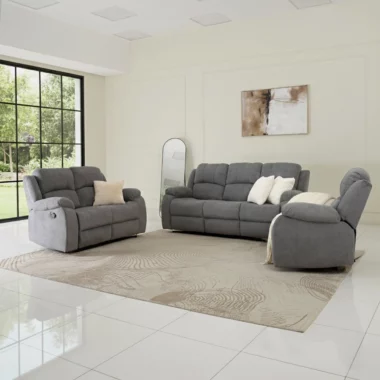 Albus 6-Seater Recliner Sofa Set -Grey