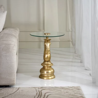 Knight Accent Table With Glass Top