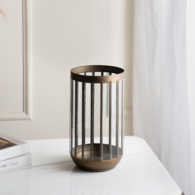 Mesa metal antique finish Candle holder -37cm