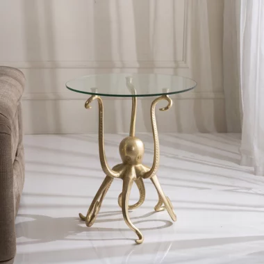 Octopus Side Table With Glass Top