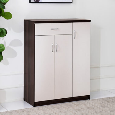 Ravenna Shoe Cabinet -White/Walnut