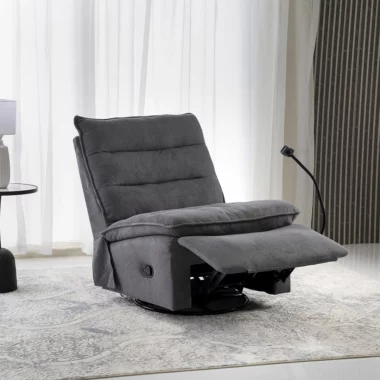 Rubeus Single Recliner Sofa With Swivel & Rocker -Grey