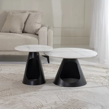 Sanchez Coffee Table Set of 2 -White & Black