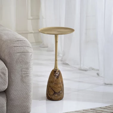 Sera Side Table With Marble Base