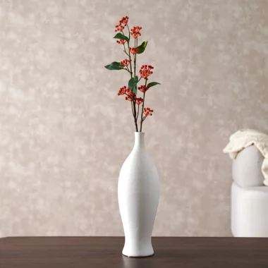 Grevia Cherry Branch Without Vase -Orange 82Cm