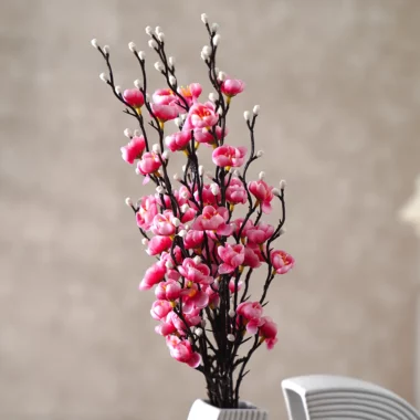 Grevia Plum Blossom Set Without Vase -Red 55Cm