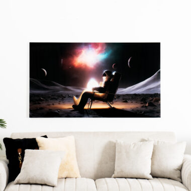 Opaline Astronaut Tempered Glass Wall Art -140x80cm