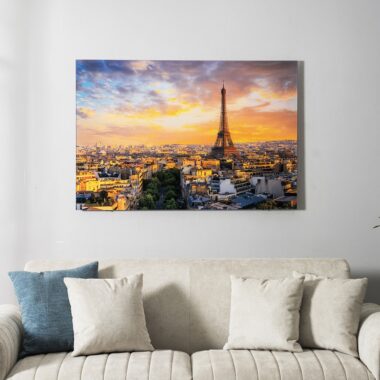 Opaline Eiffel Tower Tempered Glass Wall Art -120x80cm