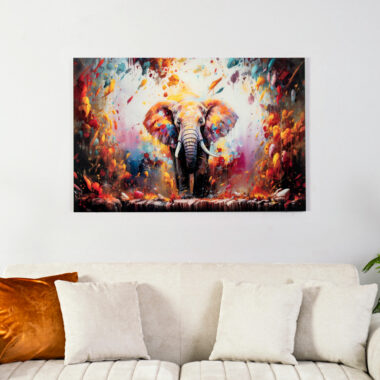 Opaline Elephant Tempered Glass Wall Art -120x80cm