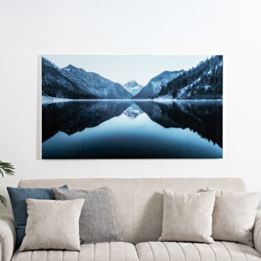 Opaline Frozen Lake Tempered Glass Wall Art -140x80cm