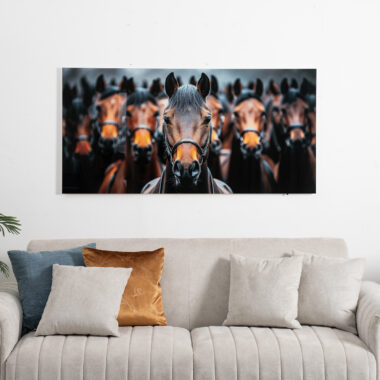 Opaline Horse Tempered Glass Wall Art -140x70cm