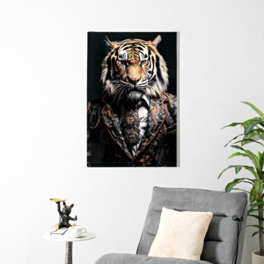 Opaline Tiger Tempered Glass Wall Art -80x120cm