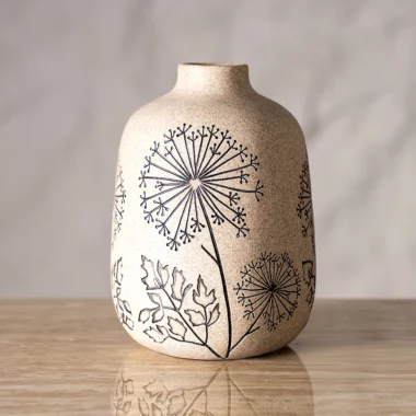 Dwelln Compact Sandstone Vase -13×13×18cm