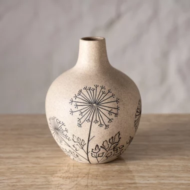 Dwelln Rounded Sandstone Vase -18×18×22.5cm