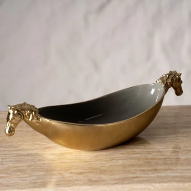 Galiora Horse Elongated Bowl Gold -47x15x13.5cm