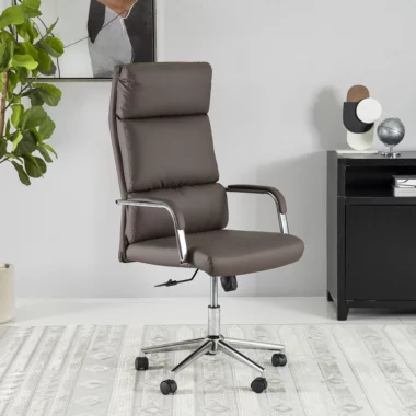 Liya High Back Office Chair -Brown
