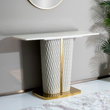Namor Console Table -Beige/Gold