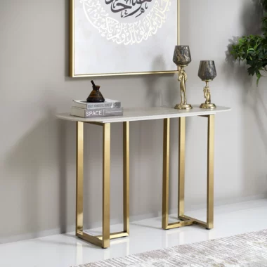 Naya Console Table -Grey & Gold