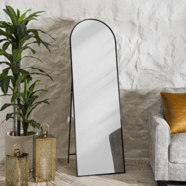 Nexa Metal Arched Standing Mirror Black -50x160cm
