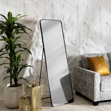 Nexa Metal Standing Mirror Black -50x160cm