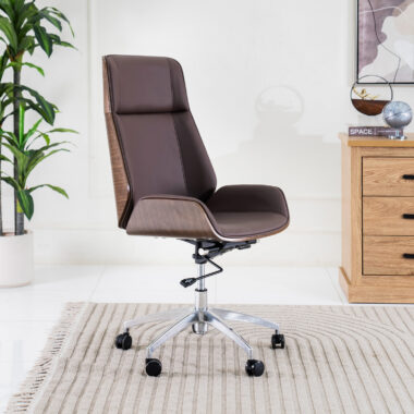 Riccardo High Back Office Chair -Brown